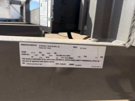 New 2026 Diamond T 7-18 Car Hauler 7K GVWR