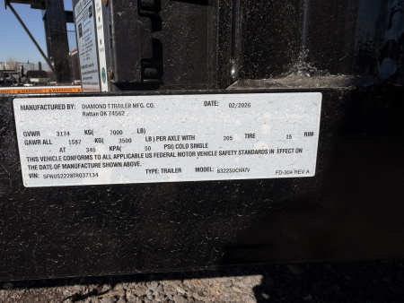 New 2026 Diamond T 7-22 Tandem Axle Ramp Gate Utility W/ ATV Ramps 7K GVWR