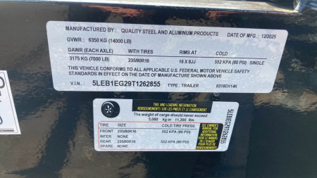 New 2026 Quality Steel and Aluminum 18' Equipment Trailer