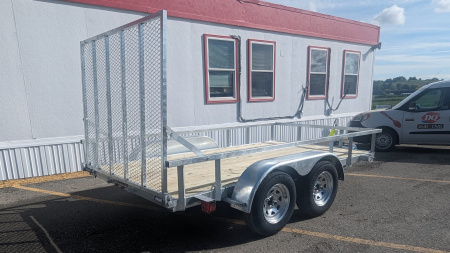 New 2026 Load Rite 7x12 Tandem ALL GALVANIZED Utility w/ Spring Assist Gate