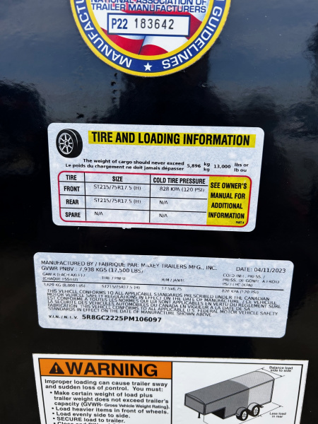 Used 2023 MAXXD G8X 83X22 Gooseneck/Shocker Hitch/Winch 17500 LB GVWR GRAVITY TILT Equipment Trailer