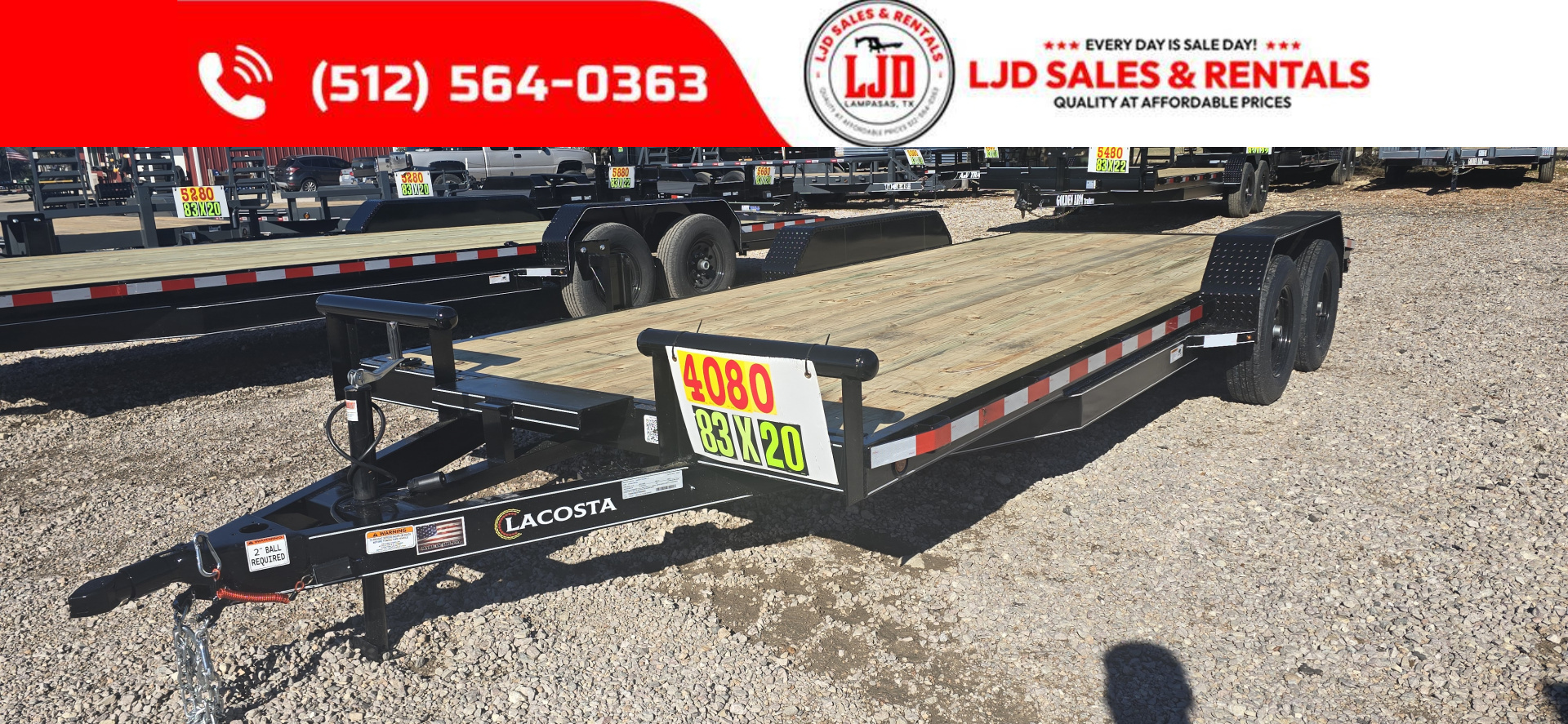 New 2026 Lacosta - 83" x 20' - Trailer Car /Equipment Hauler -