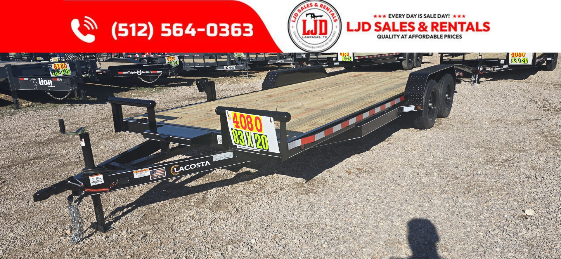 New 2026 Lacosta - 83" x 20' - Trailer Car /Equipment Hauler -