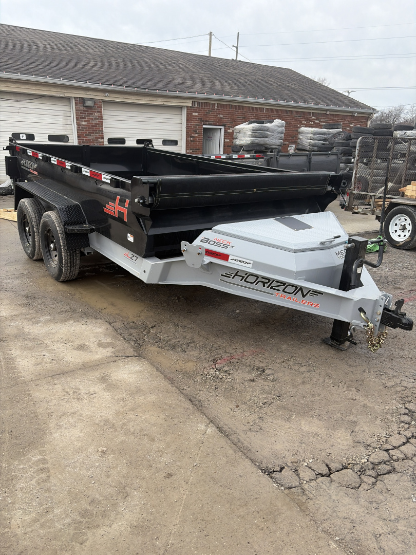 New 2026 Horizon Trailers LZ7BP-2X12 Dump Trailer 83X12 TA (GVW:14000) CLOUD GRAY/BLACK