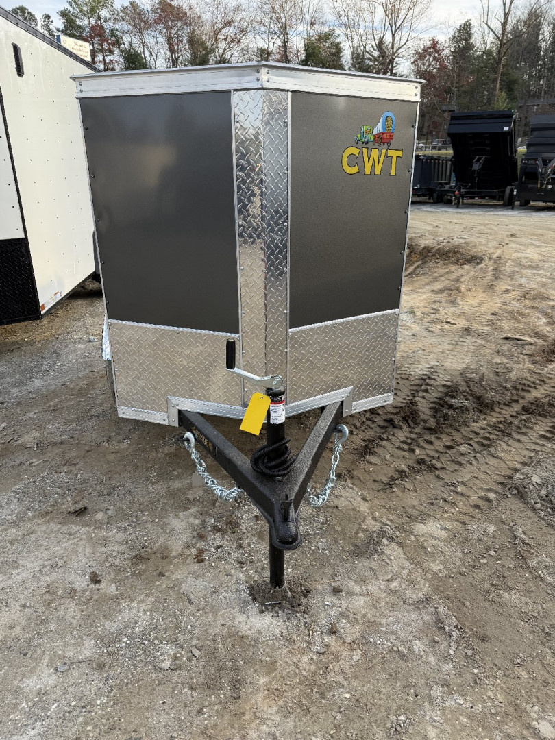 New 2026 Covered Wagon Trailers 4X6SA Cargo / Enclosed Trailer / 4' WideX 6' Long / Charcoal Gray / 46" Interior Height / 35" Door Opening Width / 38" Door Opening Opening Height