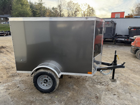 New 2026 Covered Wagon Trailers 4X6SA Cargo / Enclosed Trailer / 4' WideX 6' Long / Charcoal Gray / 46" Interior Height / 35" Door Opening Width / 38" Door Opening Opening Height
