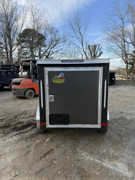 New 2026 Covered Wagon Trailers 4X6SA Cargo / Enclosed Trailer / 4' WideX 6' Long / Charcoal Gray / 46" Interior Height / 35" Door Opening Width / 38" Door Opening Opening Height