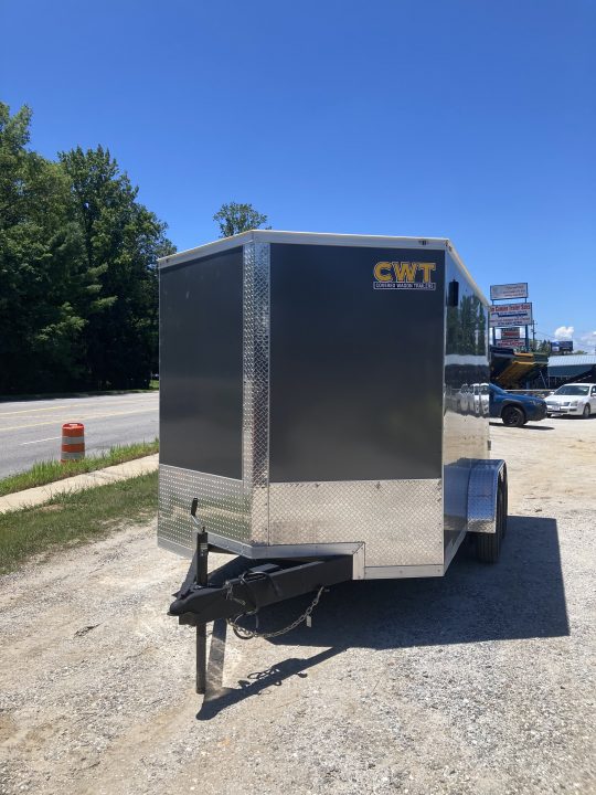 New 2026 Covered Wagon Trailers 7X12TA2 Cargo / Enclosed Trailer / 7x12 / 77.5" Interior Height / 4-5,000# D-Rings / .080 Charcoal Gray / 36" Side Door w/Bar Lock/ Ramp Rear Door