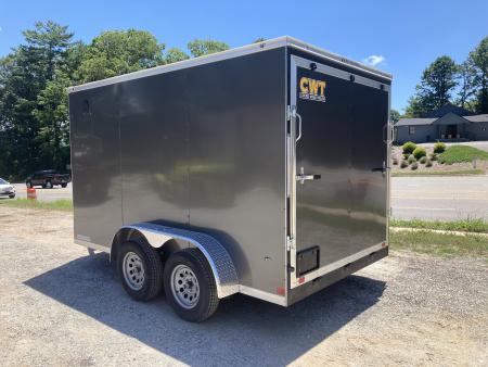 New 2026 Covered Wagon Trailers 7X12TA2 Cargo / Enclosed Trailer / 7x12 / 77.5" Interior Height / 4-5,000# D-Rings / .080 Charcoal Gray / 36" Side Door w/Bar Lock/ Ramp Rear Door