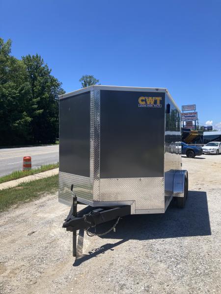 New 2026 Covered Wagon Trailers 7X12TA2 Cargo / Enclosed Trailer / 7x12 / 77.5" Interior Height / 4-5,000# D-Rings / .080 Charcoal Gray / 36" Side Door w/Bar Lock/ Ramp Rear Door