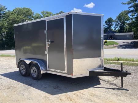 New 2026 Covered Wagon Trailers 7X12TA2 Cargo / Enclosed Trailer / 7x12 / 77.5  Interior Height / 4-5,000# D-Rings / .080 Charcoal Gray / 36  Side Door w/Bar Lock/ Ramp Rear Door