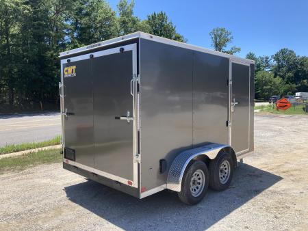 New 2026 Covered Wagon Trailers 7X12TA2 Cargo / Enclosed Trailer / 7x12 / 77.5" Interior Height / 4-5,000# D-Rings / .080 Charcoal Gray / 36" Side Door w/Bar Lock/ Ramp Rear Door