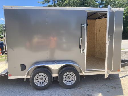 New 2026 Covered Wagon Trailers 7X12TA2 Cargo / Enclosed Trailer / 7x12 / 77.5" Interior Height / 4-5,000# D-Rings / .080 Charcoal Gray / 36" Side Door w/Bar Lock/ Ramp Rear Door