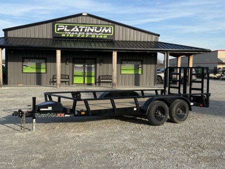 New 2026 RawMaxx UTX 83X16 W/TOOLBOX AND 4' HD FOLDING SPLIT GATE 10K GVWR Utility Trailer