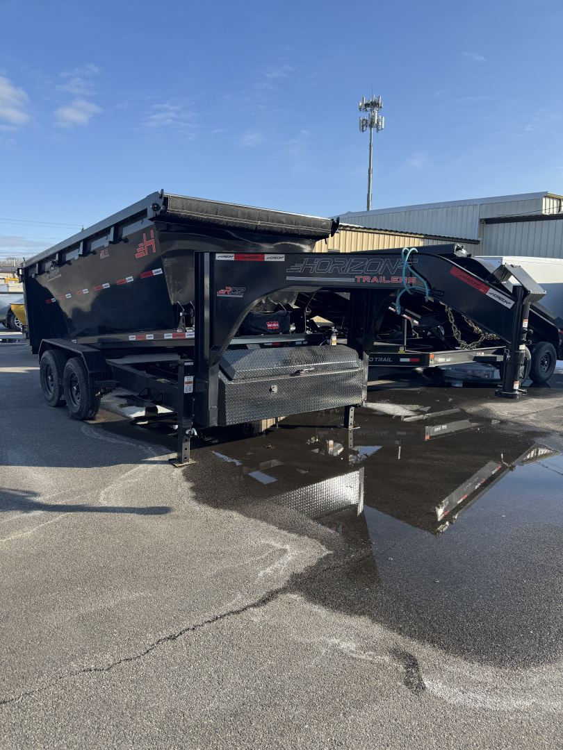 New 2026 Horizon Trailers RDZ14 GOOSENECK ROLL-OFF Dump Trailer & 2 TUBS