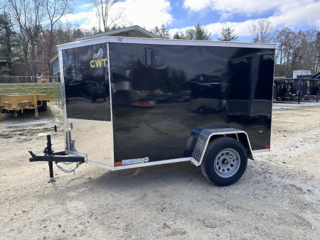 New 2025 Covered Wagon Trailers 5X8SA Cargo / Enclosed Trailer / 5X8 .030 Black Aluminum / 60" Interior Height / Single Swing Rear Door