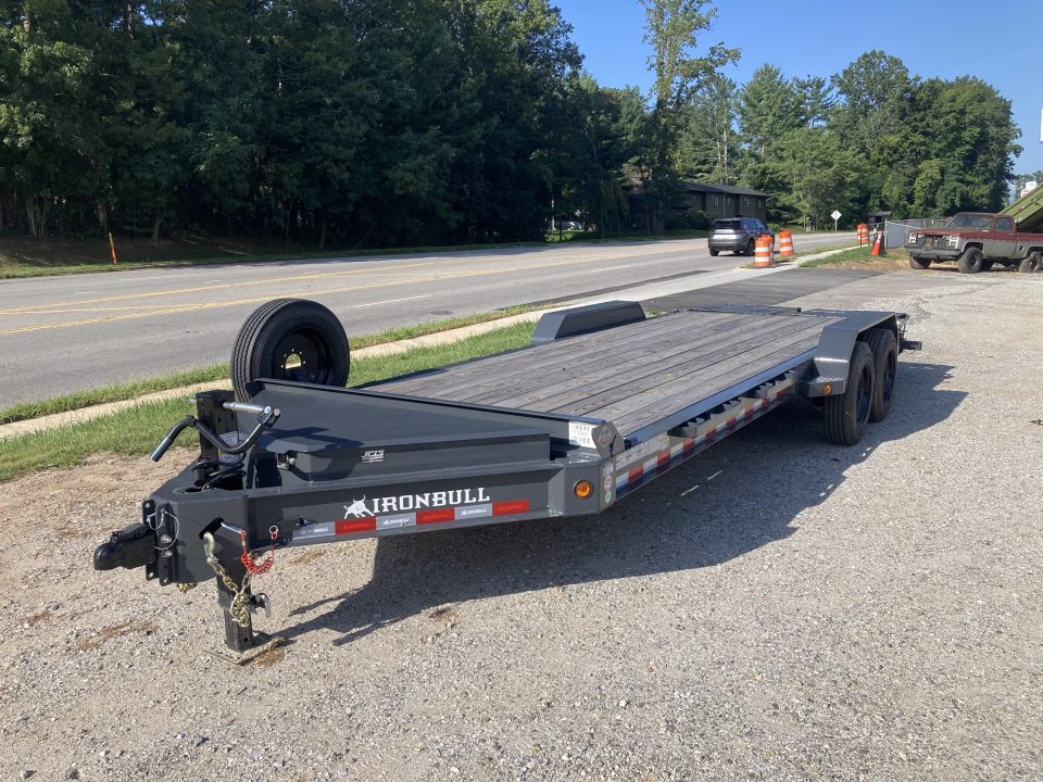 New 2026 Iron Bull EWB Series Equipment Trailer / 83"x22 / 2-8,000# Electric Brake Axles / Rampage Ramps / Jumbo Toolbox/ 17.5" Tires and Spare Tire and Wheel
