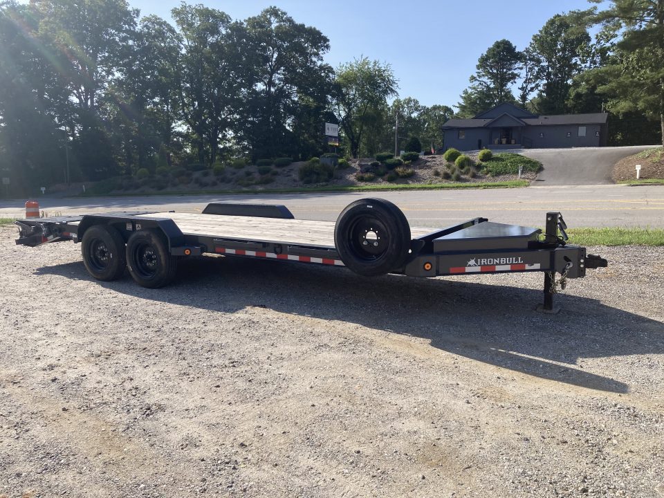 New 2026 Iron Bull EWB Series Equipment Trailer / 83"x22 / 2-8,000# Electric Brake Axles / Rampage Ramps / Jumbo Toolbox/ 17.5" Tires and Spare Tire and Wheel