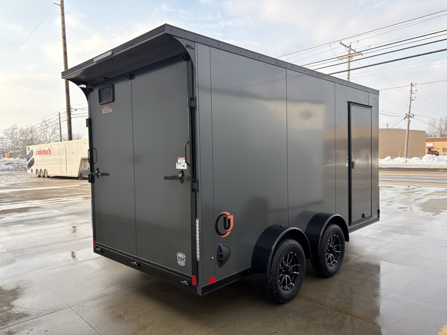 New 2026 United Trailers UJ 7'X14' WEDGE NOSE RAMP DOOR Cargo / Enclosed Trailer