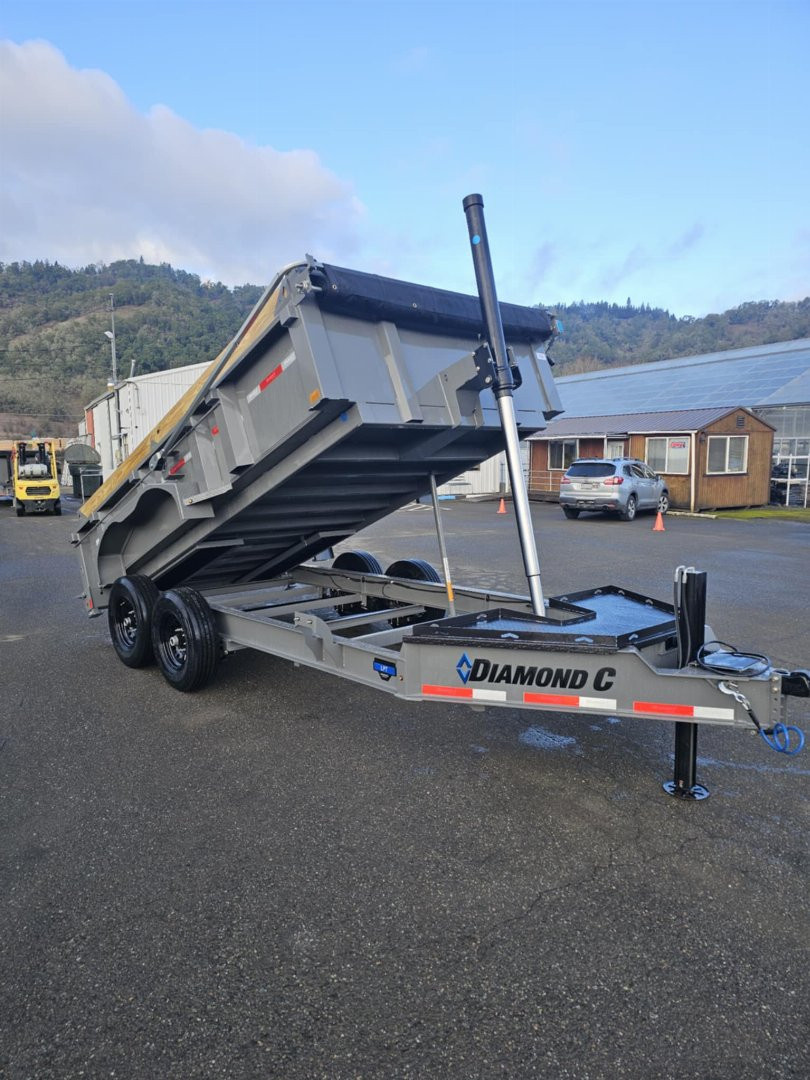 New 2026 Diamond C Trailers PACESETTER LPT207 82X14 LOW PROFILE 14K Dump Trailer CEMENT GRAY