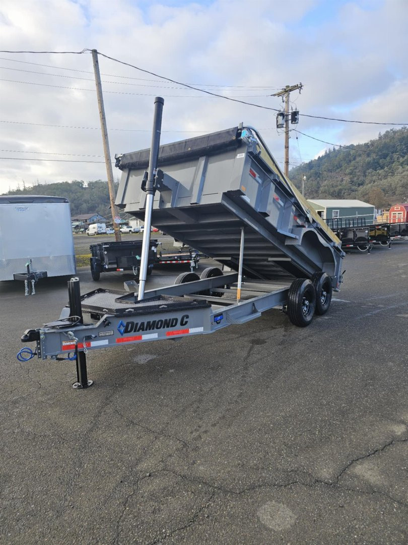 New 2026 Diamond C Trailers PACESETTER LPT207 82X14 LOW PROFILE 14K Dump Trailer CEMENT GRAY
