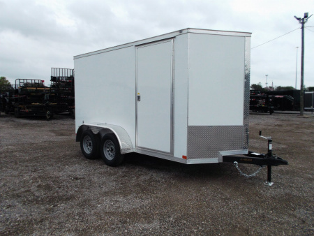 New 2026 Covered Wagon Trailers 6x12 Cargo Trailer / Enclosed Trailer / 6'6" Interior / Extra Wide Ramp / RV Door / .030 White Exterior