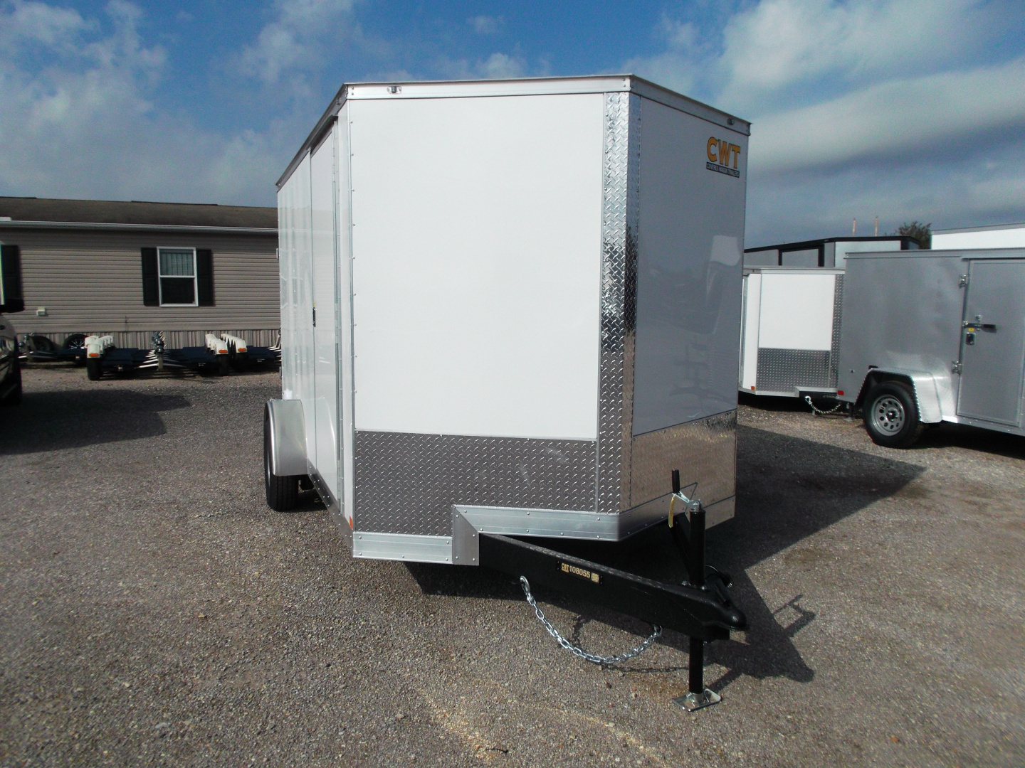 New 2026 Covered Wagon Trailers 7x12 Single Axle Cargo / Enclosed Trailer / Extra Wide Ramp / RV Side Door / 6'6" Interior / LEDs / .030 White Semi-Screwless Exterior