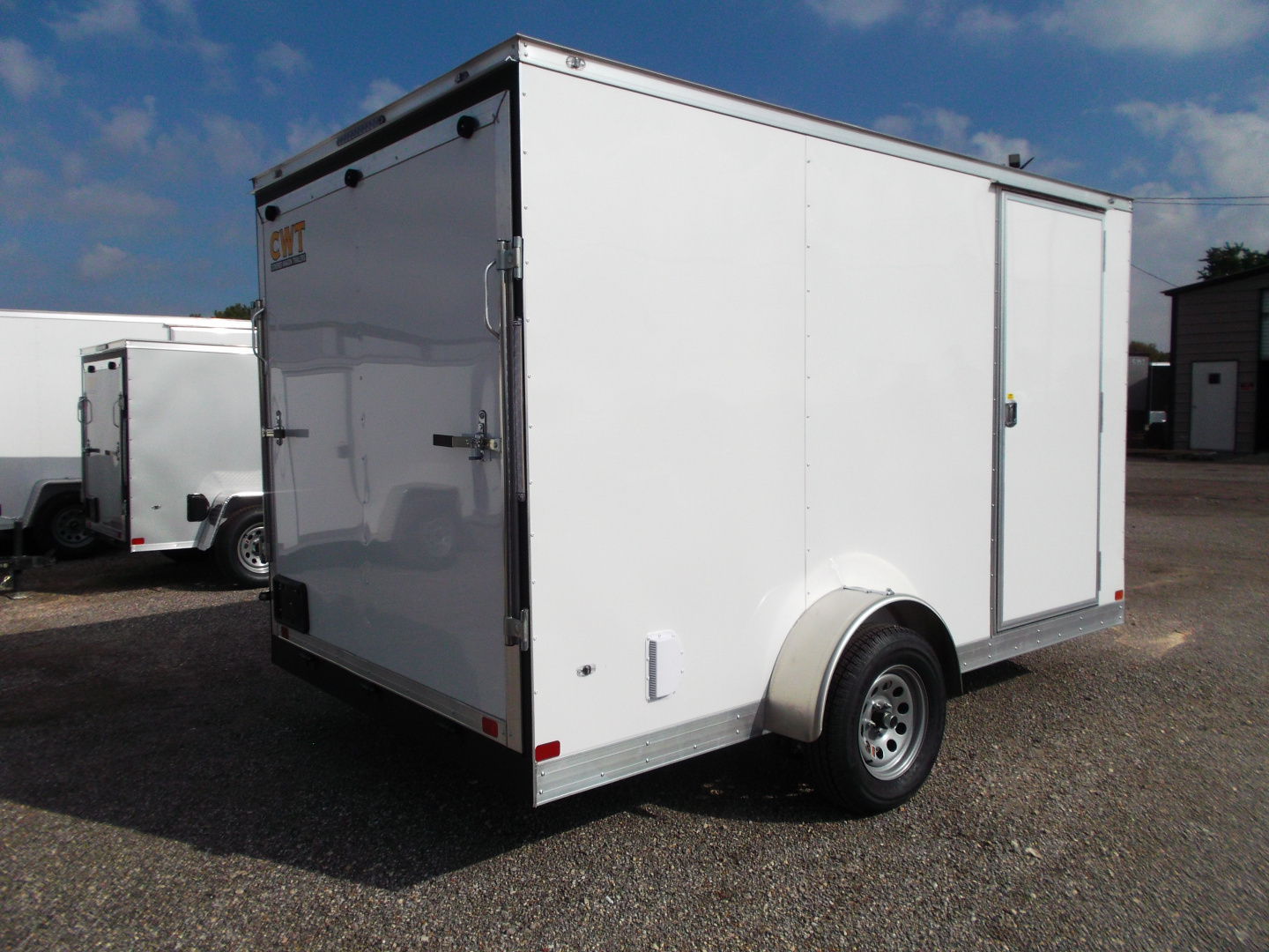 New 2026 Covered Wagon Trailers 7x12 Single Axle Cargo / Enclosed Trailer / Extra Wide Ramp / RV Side Door / 6'6" Interior / LEDs / .030 White Semi-Screwless Exterior