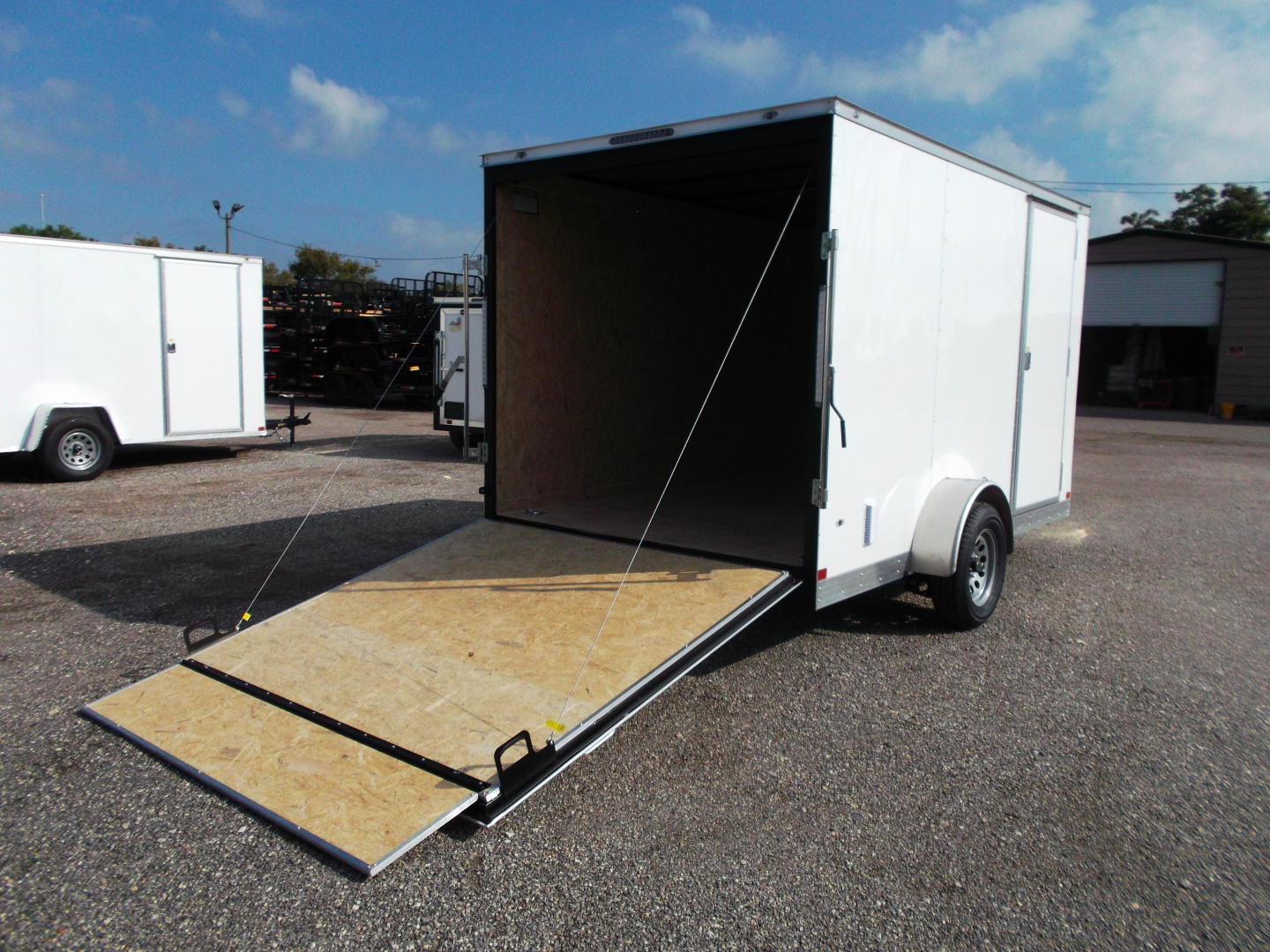 New 2026 Covered Wagon Trailers 7x12 Single Axle Cargo / Enclosed Trailer / Extra Wide Ramp / RV Side Door / 6'6" Interior / LEDs / .030 White Semi-Screwless Exterior