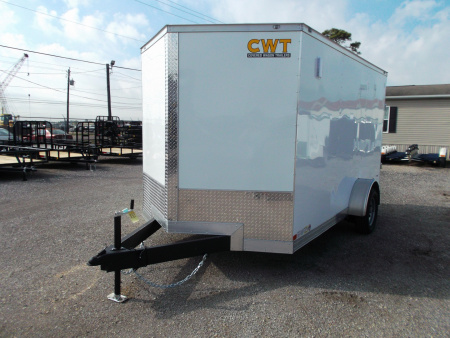 New 2026 Covered Wagon Trailers 7x12 Single Axle Cargo / Enclosed Trailer / Extra Wide Ramp / RV Side Door / 6'6" Interior / LEDs / .030 White Semi-Screwless Exterior