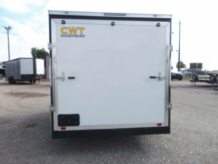 New 2026 Covered Wagon Trailers 7x12 Single Axle Cargo / Enclosed Trailer / Extra Wide Ramp / RV Side Door / 6'6" Interior / LEDs / .030 White Semi-Screwless Exterior