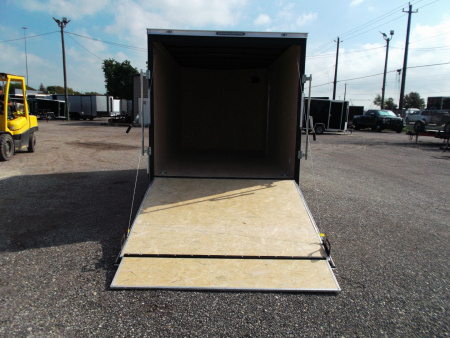 New 2026 Covered Wagon Trailers 7x12 Single Axle Cargo / Enclosed Trailer / Extra Wide Ramp / RV Side Door / 6'6" Interior / LEDs / .030 White Semi-Screwless Exterior