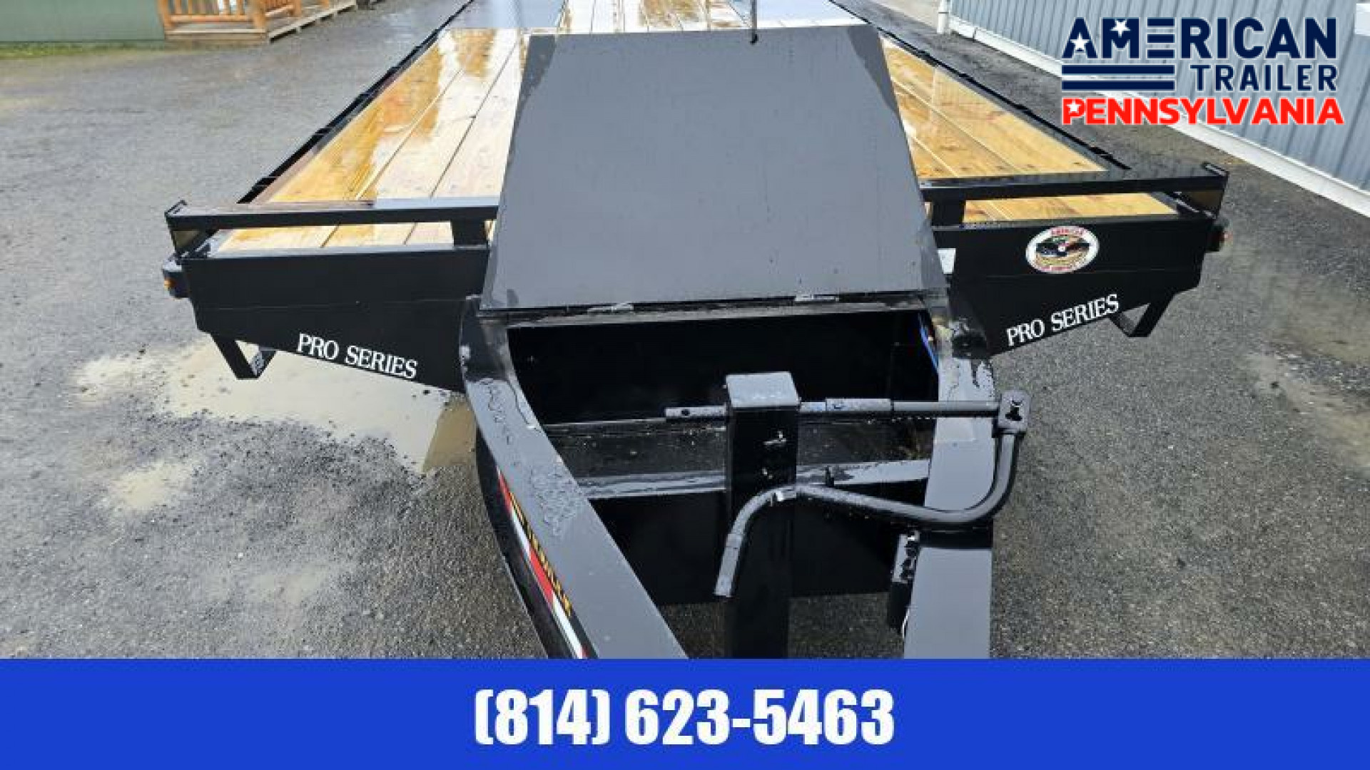 New NEW! American Trailer Pro Grade Pintle Deckover - 25' - 25000 GVWR - - Wood Filled Ramps -Spare Tire Mount