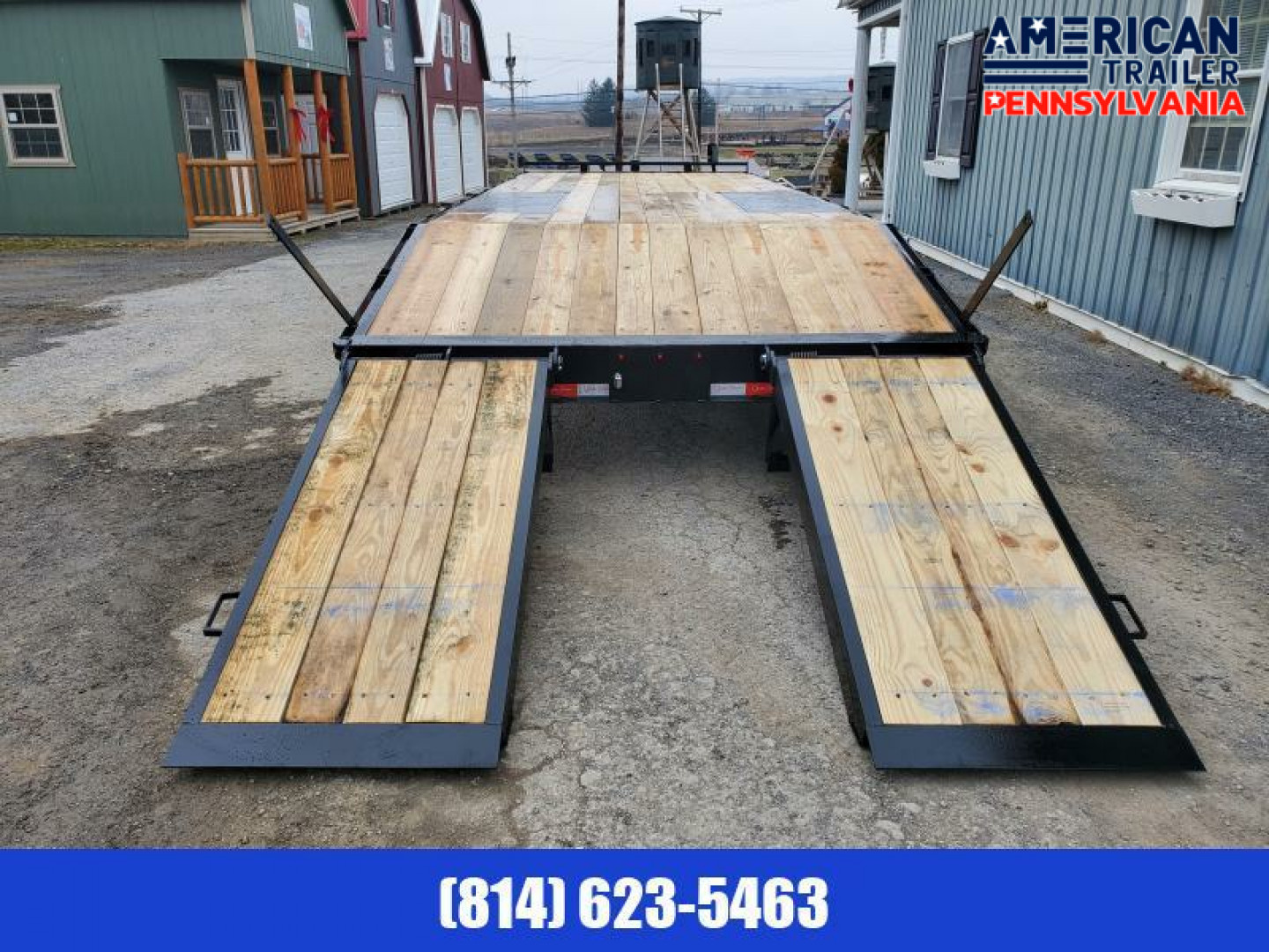 New NEW! American Trailer Pro Grade Pintle Deckover - 25' - 25000 GVWR - - Wood Filled Ramps -Spare Tire Mount