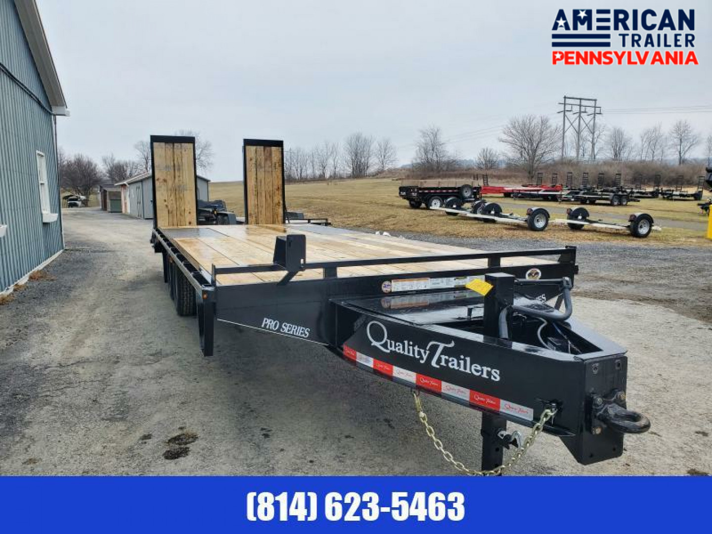 New NEW! American Trailer Pro Grade Pintle Deckover - 25' - 25000 GVWR - - Wood Filled Ramps -Spare Tire Mount