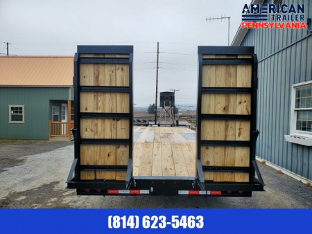 New NEW! American Trailer Pro Grade Pintle Deckover - 25' - 25000 GVWR - - Wood Filled Ramps -Spare Tire Mount