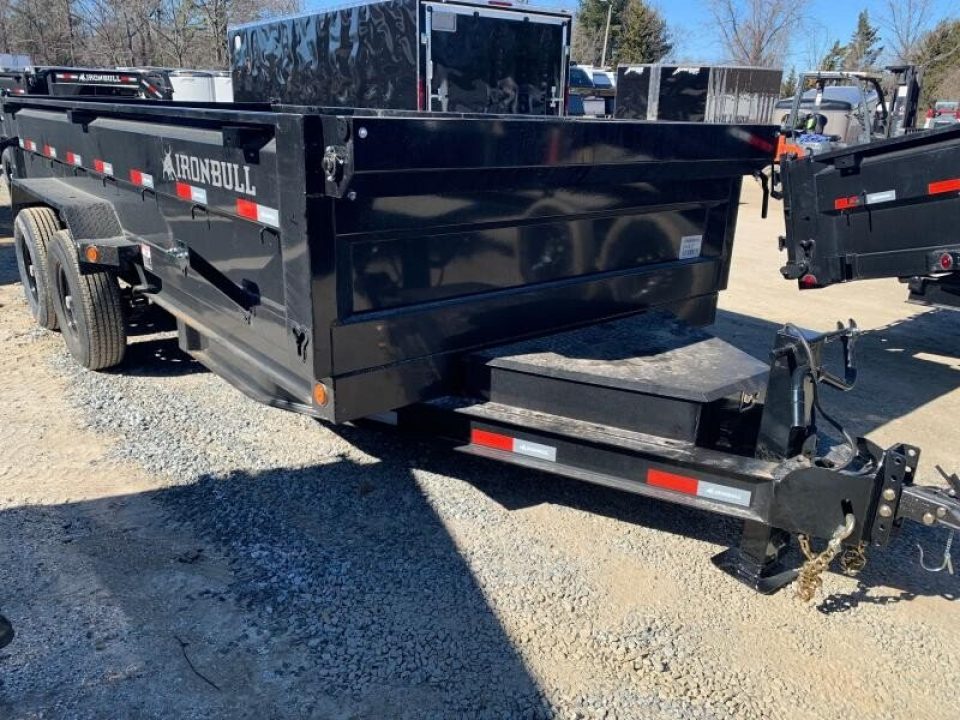 New 2026 Iron Bull Dump Trailer / DTB Series / 83" Wide x 12' Long / Scissor Hoist / Ramp / Tarp / 24" High Sides