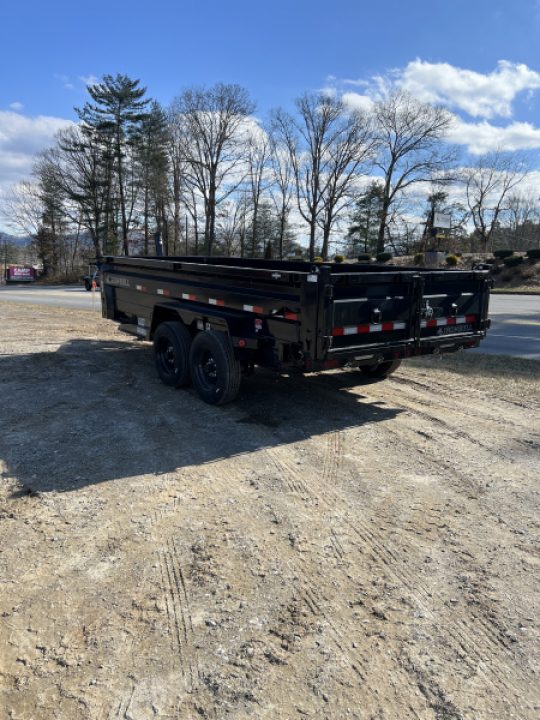 New 2026 Iron Bull Dump Trailer / DTB Series / 83" Wide x 16' Long / Scissor Hoist / Ramp / Tarp / 24" High Sides / Black Color