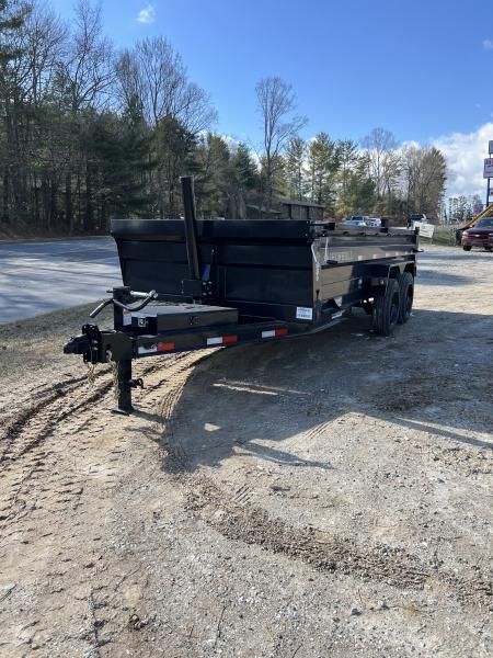 New 2026 Iron Bull Dump Trailer / DTB Series / 83" Wide x 16' Long / Scissor Hoist / Ramp / Tarp / 24" High Sides / Black Color