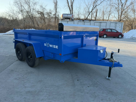 New 2026 BWISE 6x10 10K Dump Trailer w/ Ramps & Tarp Kit - BLUE