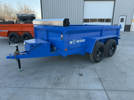 New 2026 BWISE 6x10 10K Dump Trailer w/ Ramps & Tarp Kit - BLUE