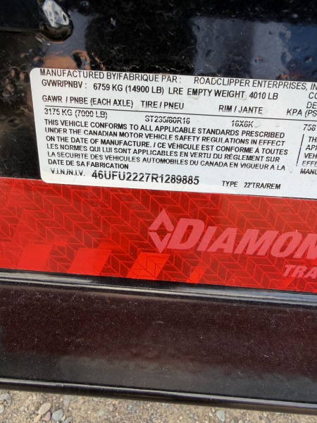 New 2024 Diamond C Trailers HDT 22' x 82" Tilt Trailer