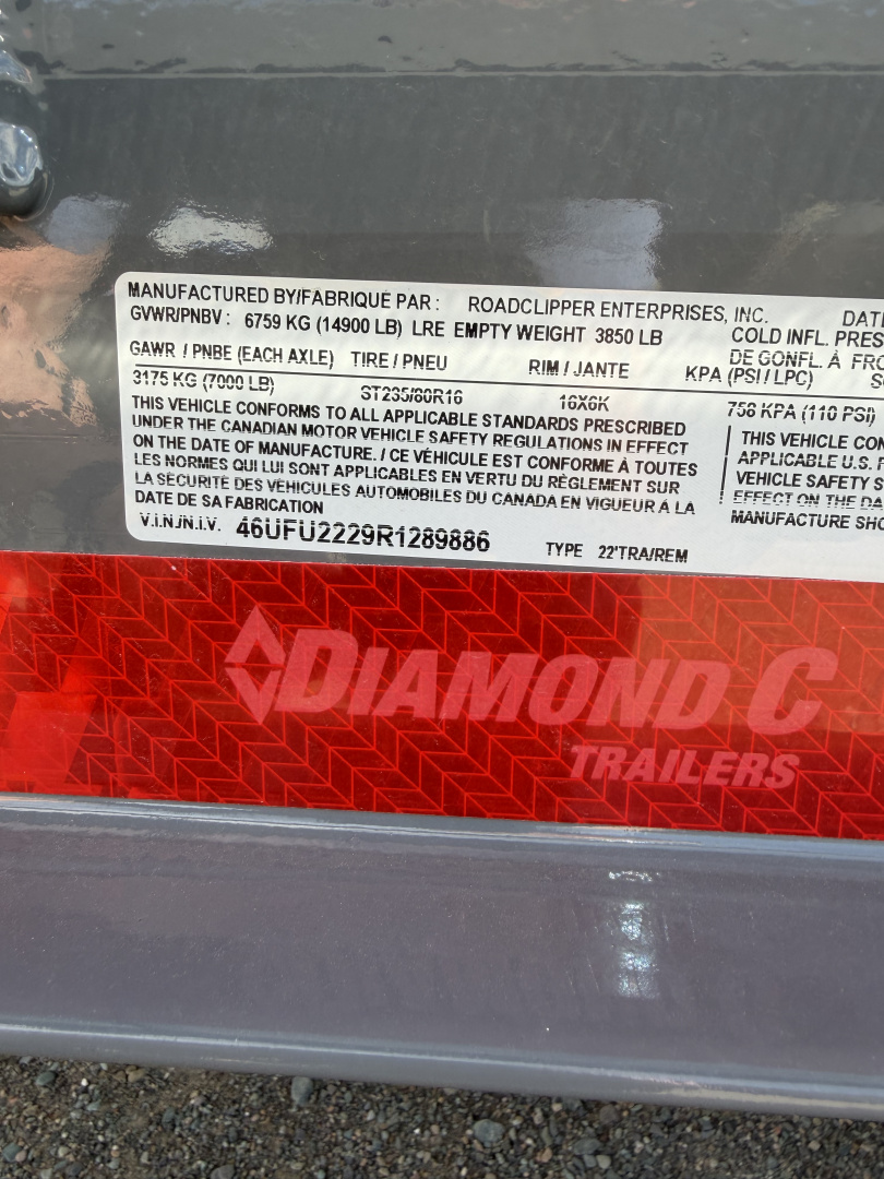 New 2024 Diamond C Trailers HDT 22' x 82" Tilt Trailer