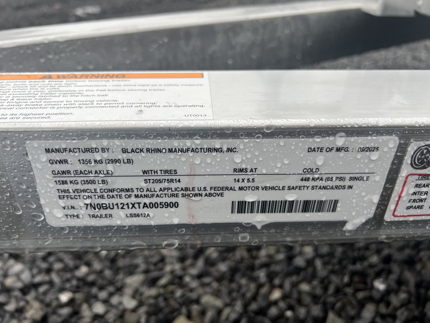 Used 2026 Black Rhino LS 6x12 3K Wood Deck Utility Trailer