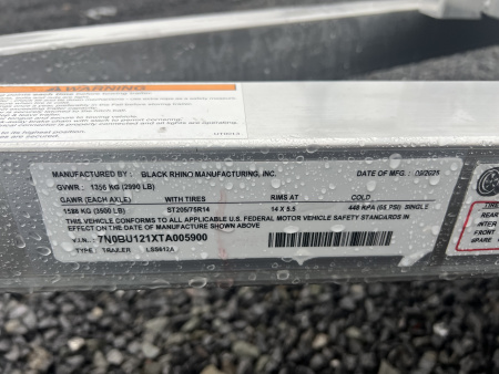 Used 2026 Black Rhino LS 6x12 3K Wood Deck Utility Trailer