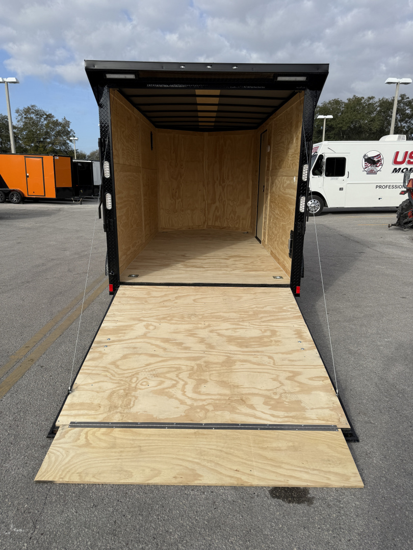 New 2026 Rock Solid Cargo 7x14 7K Rear Ramp Door Black Out Pkg Cargo / Enclosed Trailer