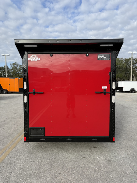 New 2026 Rock Solid Cargo 7x14 7K Rear Ramp Door Black Out Pkg Cargo / Enclosed Trailer
