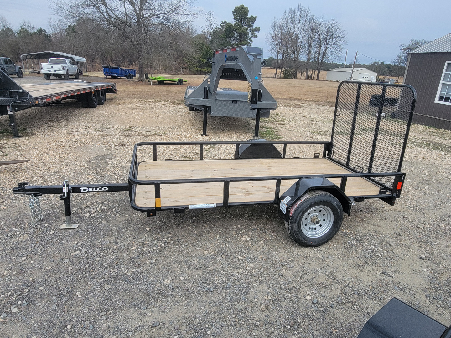 New 2026 Delco Trailers U010 10' x 60" Pipe Top w/ Folding Tailgate Utility Trailer