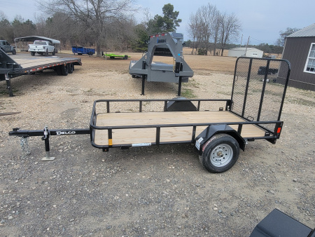 New 2026 Delco Trailers U010 10' x 60" Pipe Top w/ Folding Tailgate Utility Trailer