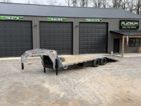 New 2026 RawMaxx HTX 102X32 Flatbed Trailer WIRELESS REMOTE 16K AXLES 18 PLY TIRES HYDRAULIC DISC BRAKES 32K GVWR